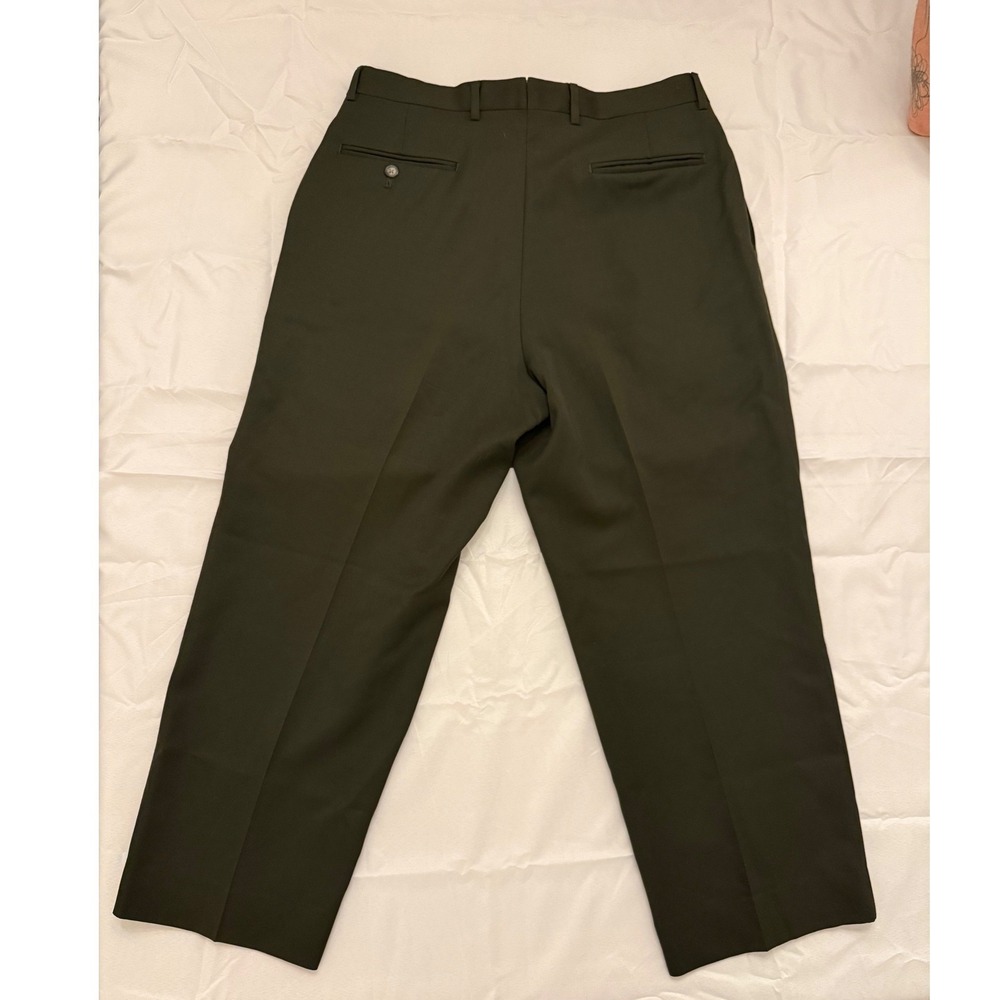Nordstrom Mens Smartcare Wool Pleated Dress Pants 33R Black Career Office Work - Picture 2 of 9